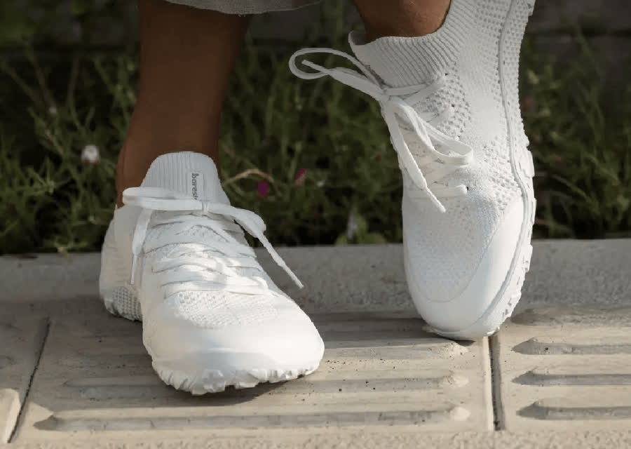 Barefoot shoes worn outdoors